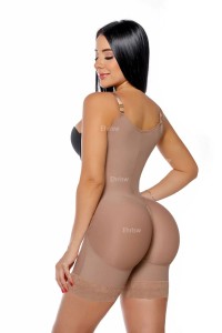 Ehrisw Sleeveless Knee Length Shapewear Braless Wide Shoulder Straps Butt-Lifting Bodysuit For Women Tummy Control