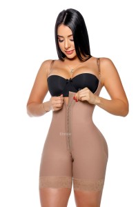 Ehrisw Sleeveless Knee Length Shapewear Braless Wide Shoulder Straps Butt-Lifting Bodysuit For Women Tummy Control