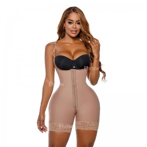 Ehrisw Sleeveless Knee Length Shapewear Braless Wide Shoulder Straps Butt-Lifting Bodysuit For Women Tummy Control