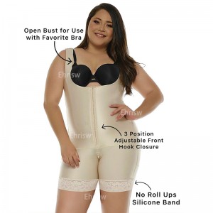 Ehrisw Tummy Control Shapewear for Women Butt Lifter Mid Thigh Fajas Colombianas Zipper Open Bust Body Shaper