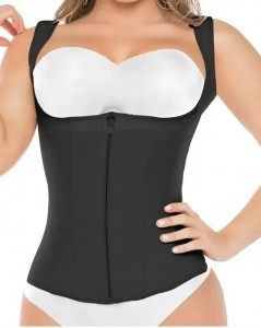 Lady’s Vest Waist Trainer with Zipper Wide Straps -High Compression Line