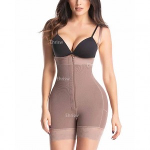 Ehrisw Tummy Control Shapewear for Women Butt Lifter Mid Thigh Fajas Colombianas Zipper Open Bust Body Shaper