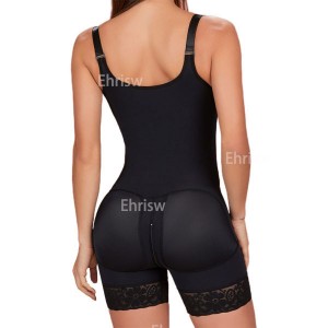 Ehrisw Tummy Control Shapewear for Women Butt Lifter Mid Thigh Fajas Colombianas Zipper Open Bust Body Shaper