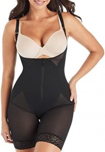 Ehrisw Women’s Ultra Firm Open Bust Romper Shapewear