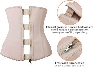 Ehrisw Latex Waist Trainer Corsets Zipper Underbust Sport Girdle Hourglass Body Shaper for Women Tummy Control Shapewear Panties for Women High Waist Trainer Butt Lifter Seamless Body Shaper Slip Shorts Underwear