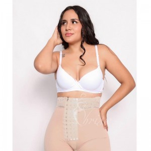 Ehrisw Tummy Control Shapewear for Women Strapless Fajas Colombianas Body Shaper Shorts Butt Lifter with Zipper Crotch