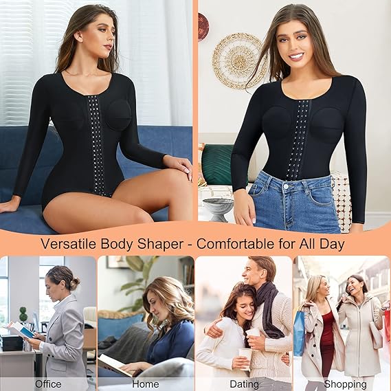 Shapewear for Women Bodysuit Tummy Control Corset Waist Trainer Arm Slimmer Compression Faja Post Surgery Body Shaper