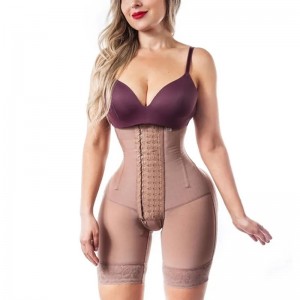 Woman Open Bust Tummy Control Shapewear Postpartum Body Shaper Post Liposuction Bodysuit Hook-Eye High Waist Fajas Colombianas