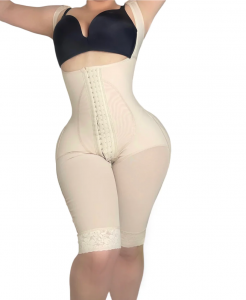 KNEE LENGTH WIDE STRAP PEACHY DOLL FAJA (BEIGE)