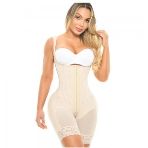 Fajas Colombianas Open-chest Sleeveless Adjustable Bodysuit with Bone High Compression Body Shaper Post Liposuction Shapewear