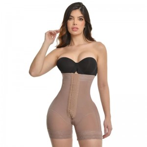 Fajas Colombianas Hook-eyes Bodysuit Tummy Control Underwear Compression Waist Trainer Slimming Corset Hourglass Body Shaper