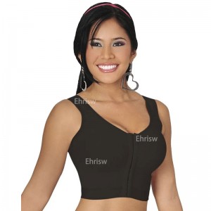 Blusa feminina sem mangas esculpida com botões